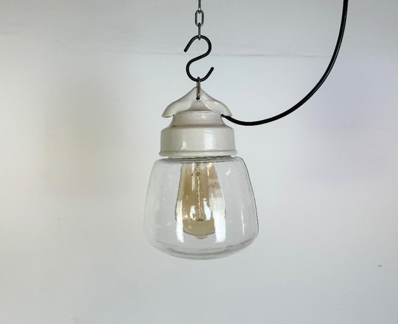 Image 1 of Lampada a sospensione vintage in porcellana bianca, anni '70