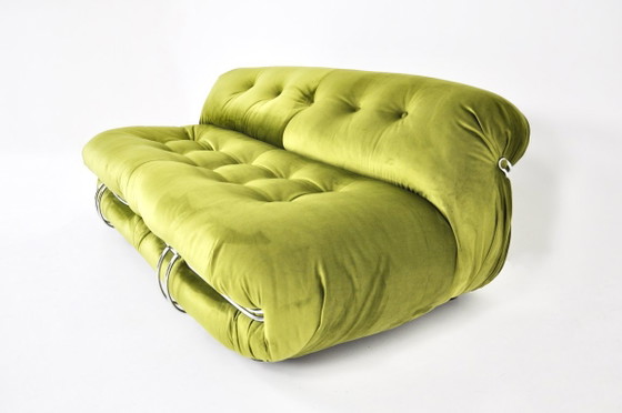Soriana Sofa by Afra & Tobia Scarpa for Cassina, 1970s – Metal, Velvet (photo 4 of 11)