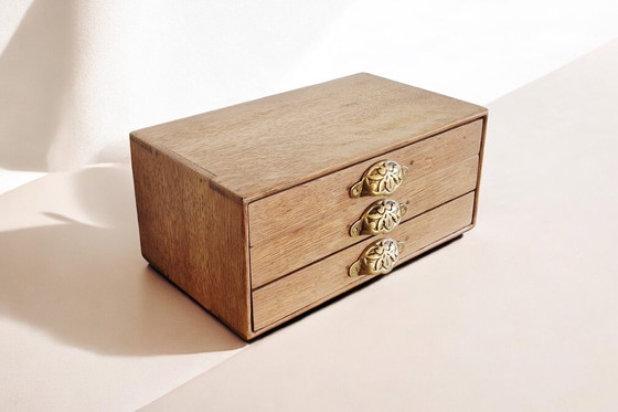 Image 1 of Small oak and brass commode - Circa 1900