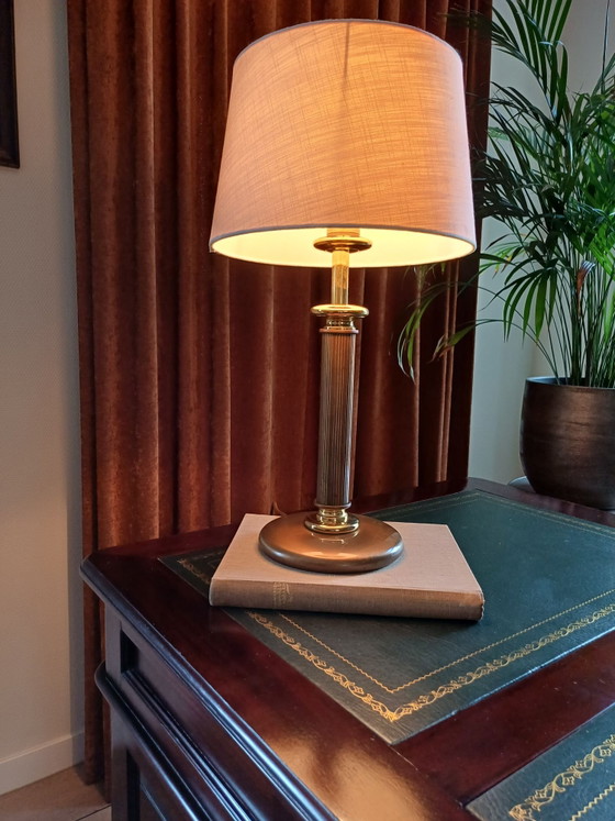 Herda grande lampada a colonna Hollywood Regency 55 cm alta – Lampade da tavolo, Metallo, Tessile (photo 7 of 10)
