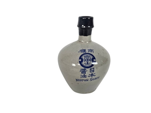 Japanse soja-flessen (3) - steengoed met zoutglazuur - Japan Shoyu’  - ‘Nippon Shoyu’ - Japan - 2e helft 20e eeuw