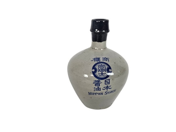 Image 1 of Japanse soja-flessen (3) - steengoed met zoutglazuur - Japan Shoyu’  - ‘Nippon Shoyu’ - Japan - 2e helft 20e eeuw
