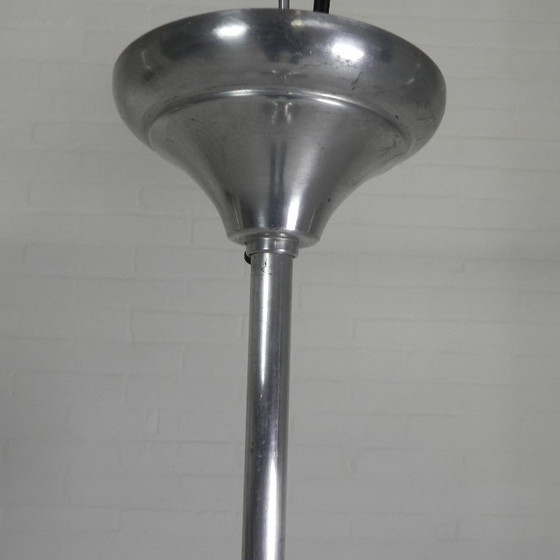 Image 1 of Lampada a sospensione Art Déco con paralume in vetro smerigliato, anni '30