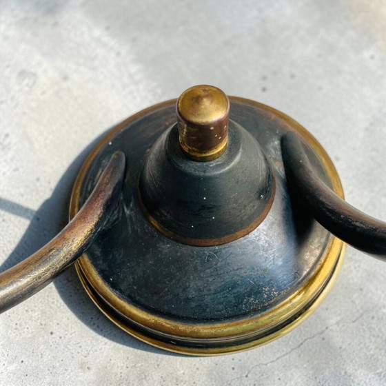 Image 1 of Portugiesische Doppelwandleuchte aus Messing und Glas, Mitte des 20. Jahrhunderts, 1960er Jahre