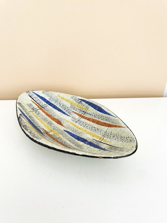 Plato Ovalado Ruscha Keramik: Cerámica de Pinceladas Abstractas de los Años 50, Era del Diseño Atómico (foto 4 de 12)