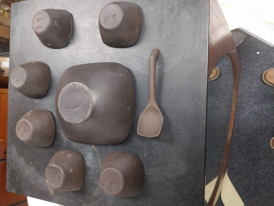 Image 1 of 1 x peanut set by Ravelli, 8-piece, including original spoon, 1970s