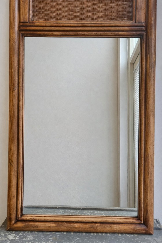 Image 1 of Holzspiegel mit Rattandetails