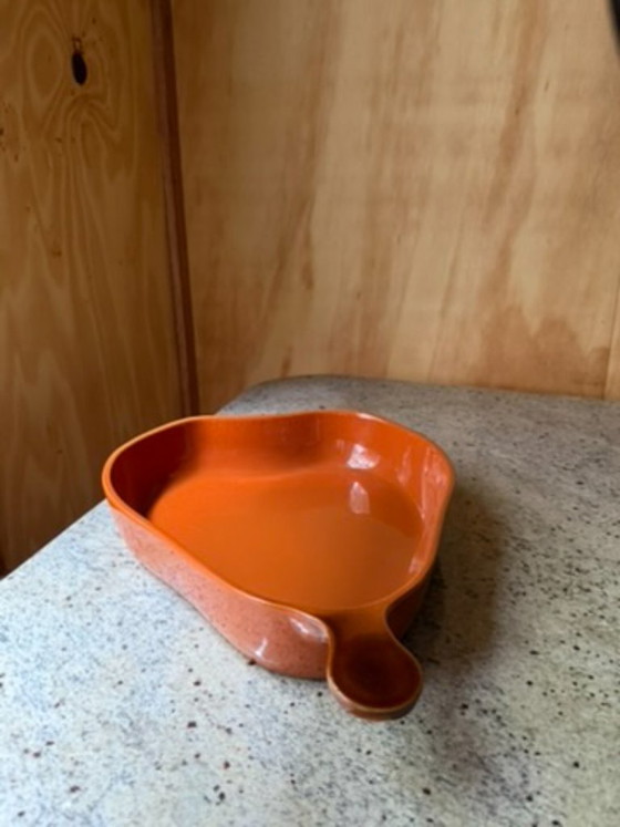 Vintage BCI Bretagne France Pear Shaped Baking Dish - Burnt Orange Glazed Ceramic - French Country Kitchen (photo 10 of 19)