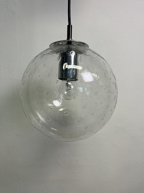 Vintage RAAK Amsterdam Bubble Glass Globe Hanglamp – Dutch Design jaren 70 – Hanglampen, Metal (photo 10 of 15)