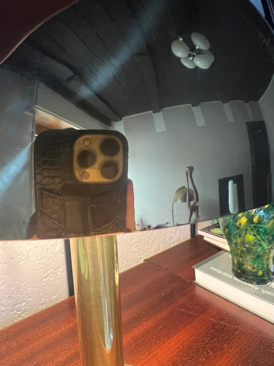 Image 1 of Lampada in ottone Bauhaus/Art Decó di WSB anni '70, lampada a fungo in ottone vintage