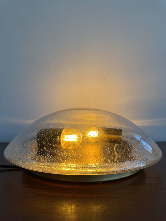 Image 1 of Vintage Bubble Glas Inbouwlamp - Mid Century Ruimte Tijdperk Stijl
