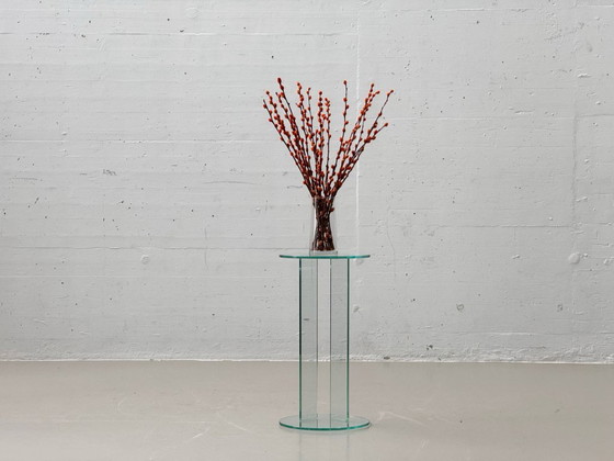 Image 1 of Minimalist glass flower stand/pedestal, 1980s
