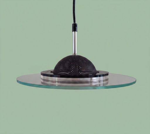 Suspension UFO de Harco Loor Design (petite taille), fin des années 1970 – hanglampen, Glass, Metal