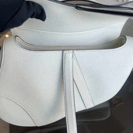 Image 1 of DIOR SADDLE MEDIUM - PELLE DI VITELLO GRANATA BIANCO ORO FINITURE