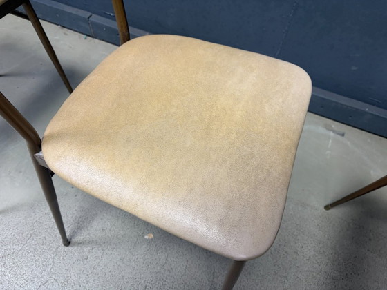 Mid Century Italian Brass Dining Chairs, 1950s – Metal, Skai (photo 9 of 12)