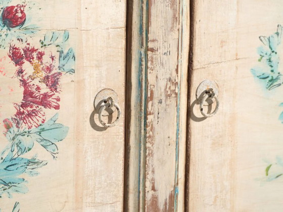 Credenza antica dipinta in legno di pino – Cina, circa 1930 – Credenze, Brass (photo 12 of 40)