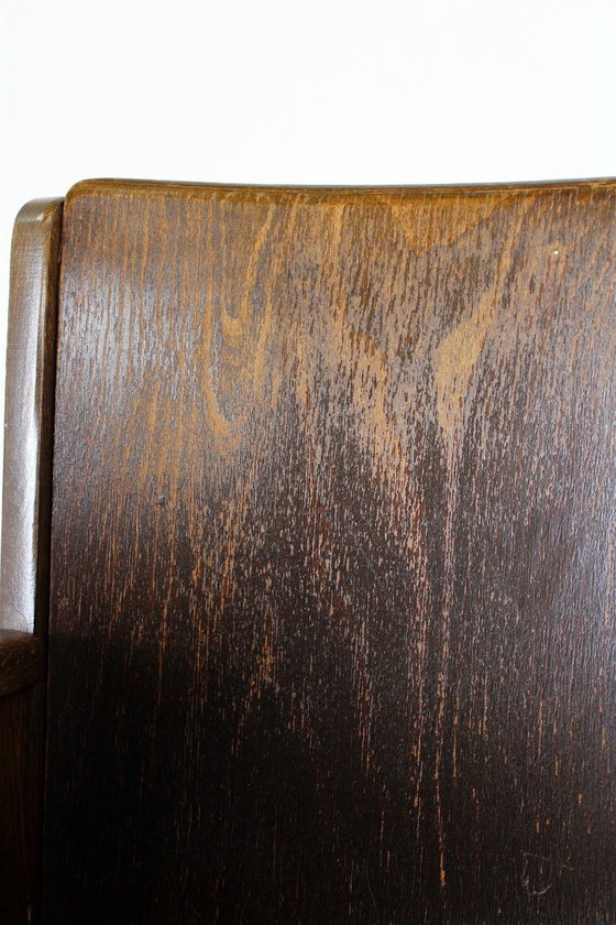 Image 1 of Fauteuil de cinéma vintage TON (Thonet), tchèque des années 1940, siège de théâtre en bois
