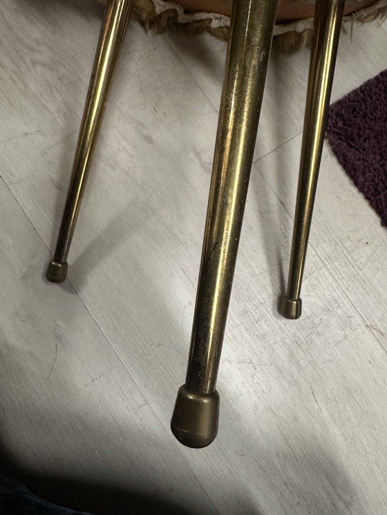 Image 1 of Sgabello vintage in pelliccia sintetica