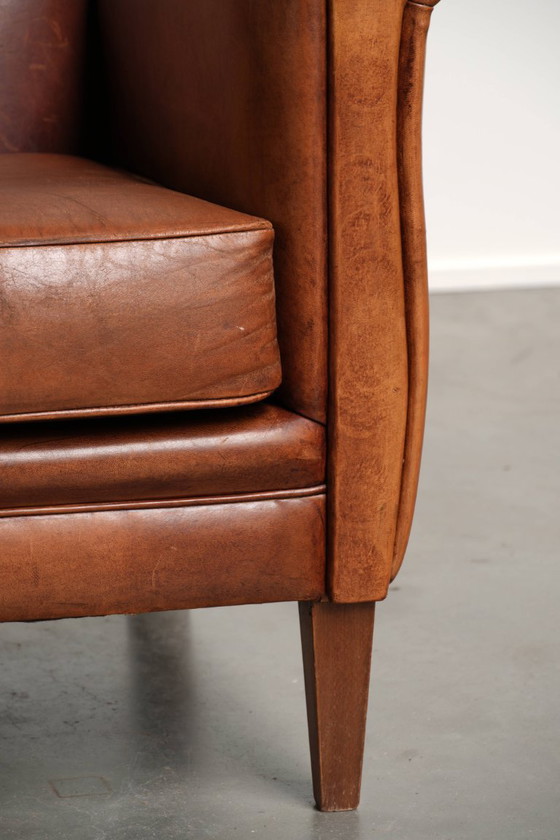 2x Fauteuils en cuir de mouton beaux et confortables avec de belles couleurs et un design intemporel (photo 12 of 14)