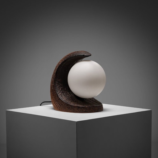 Earlly Keramik-Tischleuchte von Doria Leuchten, Deutschland, 1970er Jahre – tafellampen, Glass, Ceramic (photo 2 of 11)