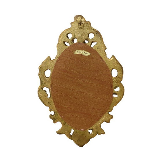 Image 1 of Kleine Franse Kuifspiegel Bladgoud Verguld 35cm