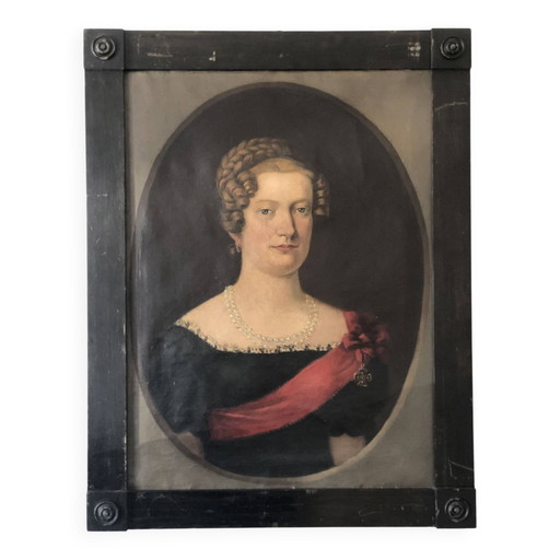 Grand portrait original ancien du XIXe siècle représentant un Allemand