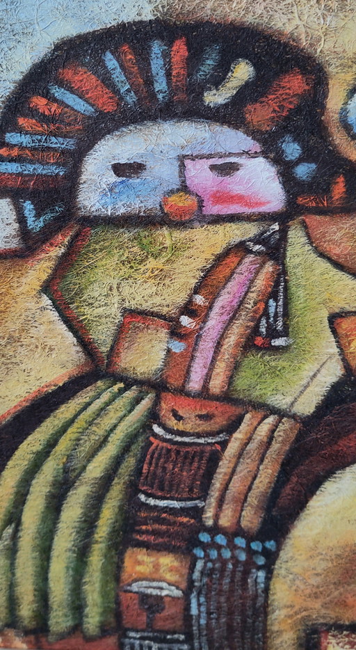 Benjamin Long - acrylschilderij Aztecs