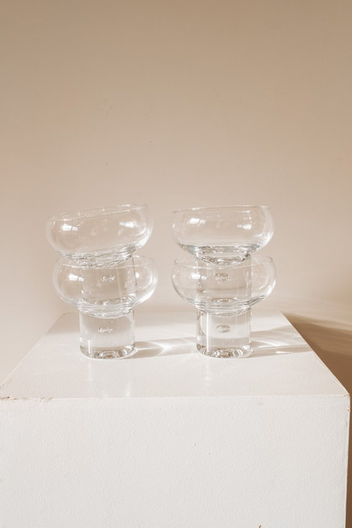 Vintage italienische Cocktailgläser mit Luftblasen im Fuß