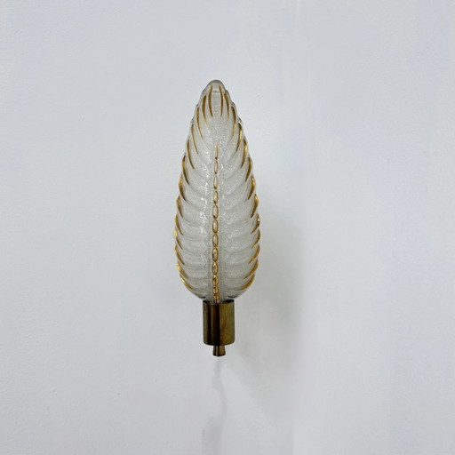 Art Deco Messing en Glazen Wandlampen van Ezan, Frankrijk, jaren 40