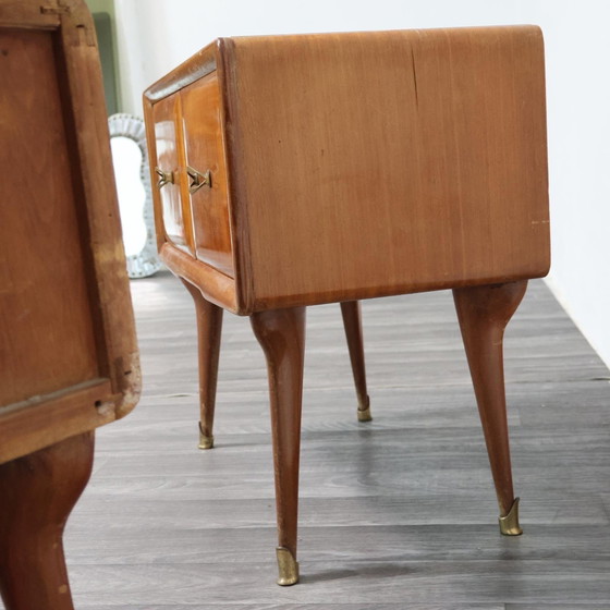Image 1 of Coppia Di Comodini Gio Ponti Style Mid-Century 1950’s Modernariato Design