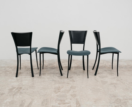 Image 1 of Dining Set of 4 Chairs, Made in Italy, 1980s Postmodern, Modern Antiques