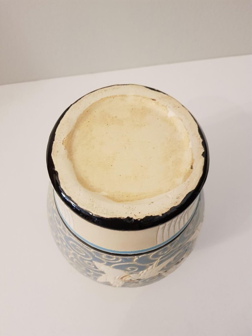 Antieke Jugendstil Majolica Vaas