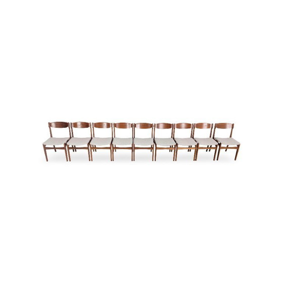Image 1 of Set of 9 mid-century chairs, vintage design like Erik Buch, teak, 60s