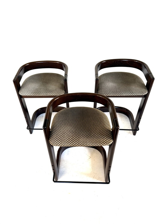 Image 1 of 3x Barhocker im Stil des Brutalismus, Willy Rizzo Stil ’80