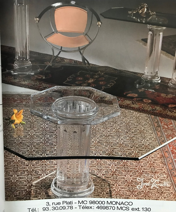 Image 1 of 1 Table de salle à manger avec plateau ovale en verre