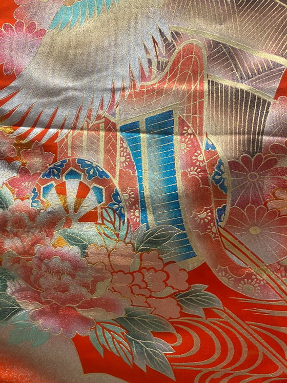 Original Japanese wedding kimono, Wall decoration, Silk, Multi Color (photo 5 of 8)