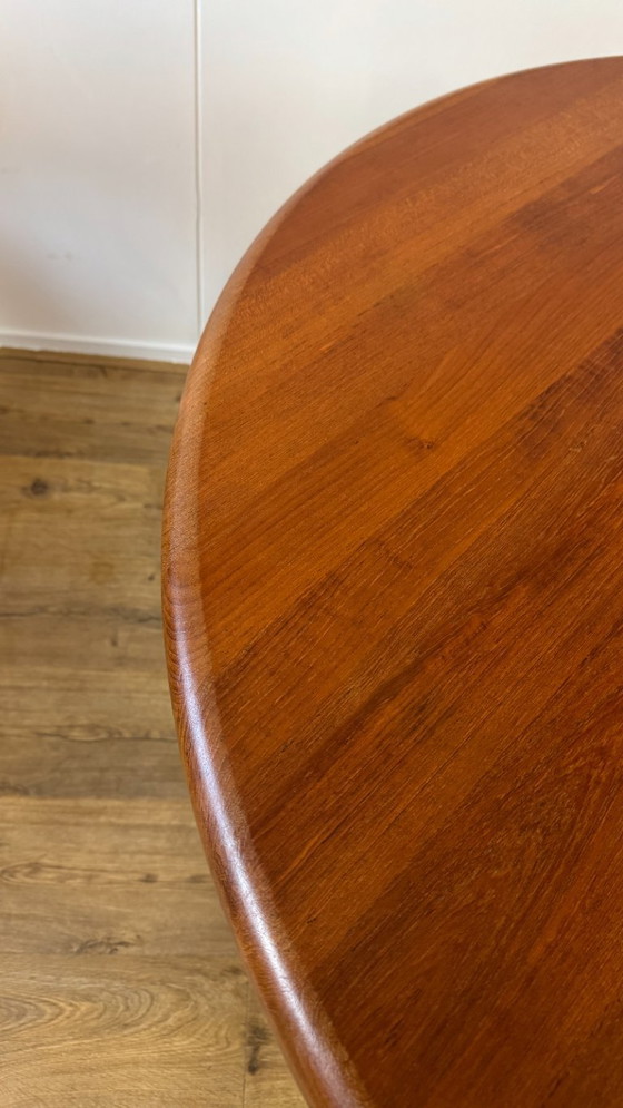 Image 1 of Teak XXL Dining Table, Extendable from Round to Oval, Dyrlund