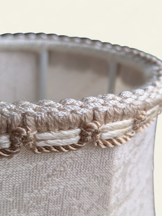 Image 1 of Rare lampe de table vintage Mid Century | Porcelaine & Abat-jour en tissu | Lampe de chevet rétro des années 50/60