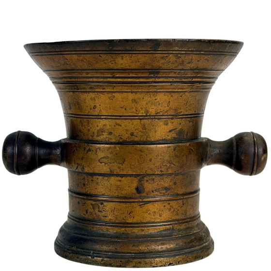 Antieke Nederlandse Bronzen Vijzel met Stamper – 17e/18e Eeuw – 3 kg – Keukenaccessoires (photo 4 of 8)