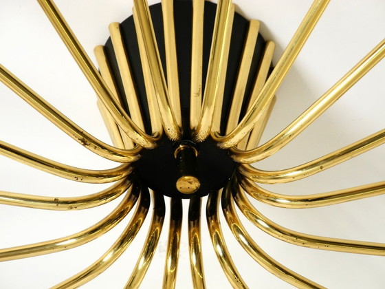Image 1 of Bellissima ed enorme lampada da soffitto Sputnik in ottone, stile moderno di metà secolo, con 18 bracci | Ø 113 cm