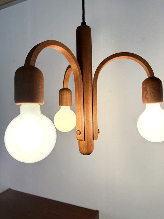 Image 1 of Lampada a sospensione vintage in teak 'Candela', Domus '80