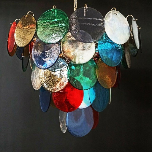 Vintage Murano glass chandelier with 10 lights, Italy 1980