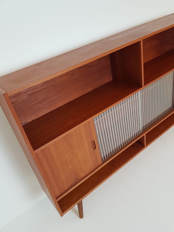 Vintage Danish wall cabinet | Sideboard cabinet | Wall unit teak – Wood, Glass (photo 6 of 15)