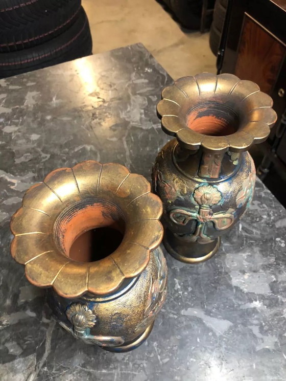 Image 1 of Pair of vintage Asian vases