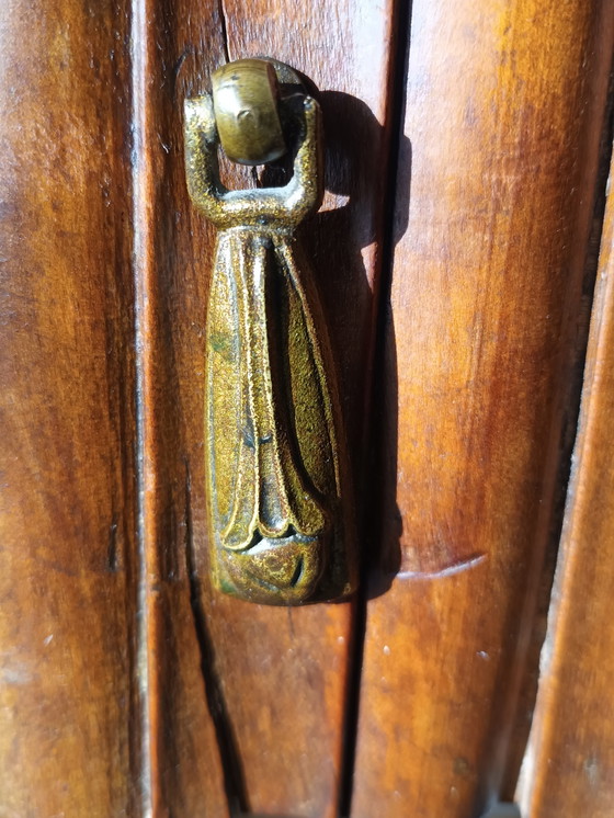 Image 1 of Toletta retrò in legno di ciliegio e marmo