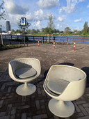 2x Eero Aarnio Cognac Chairs original and untouched w patina