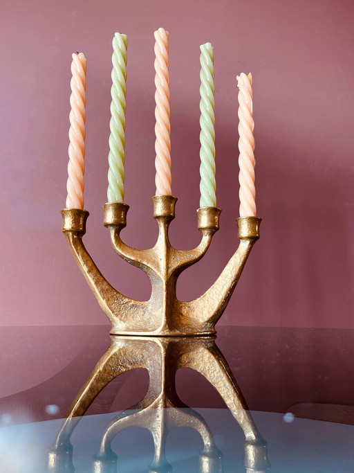 Pièce unique ! Chandelier en laiton Van Gilde style milieu du siècle