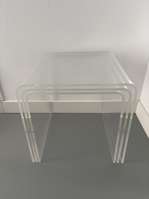 Vintage plexiglas nesting tables