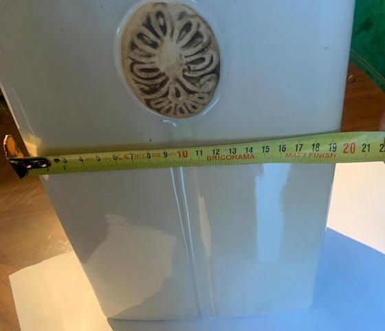 Grande Vaso Decorativo in Gres con Decorazione Antica e Drappeggio Stilizzato – Vasi, Ceramic (photo 7 of 9)