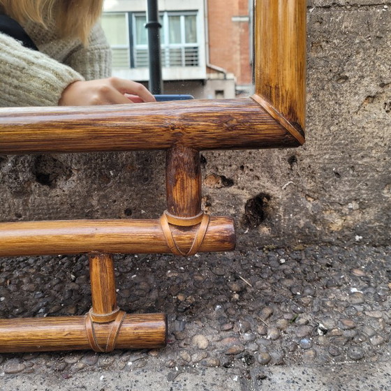 Image 1 of Koloniale spiegel met bamboe frame, 1900 - Frankrijk